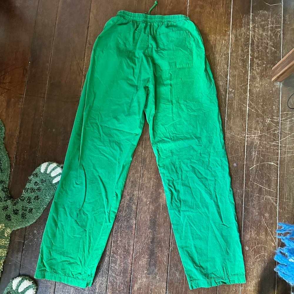 Los Angeles Apparel cotton poplin straight leg drawstring pant